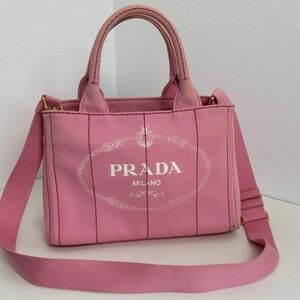 💯Authentic Prada  Canapa Pink Tote Bag🍀